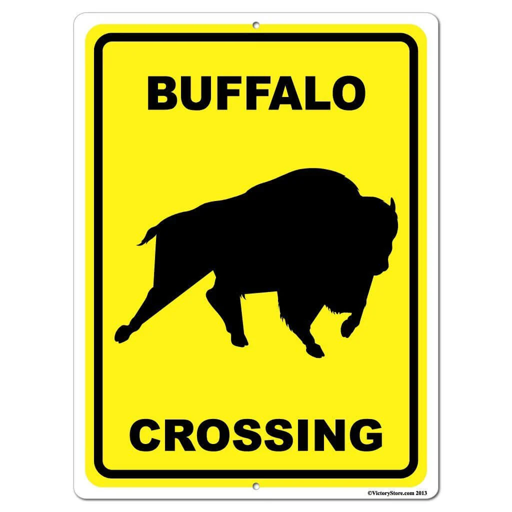 Buffalo Crossing Sign or Sticker - Image 6