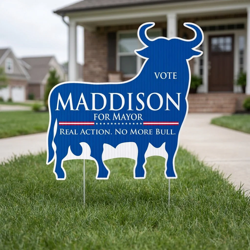 22" Custom Bull Shaped Yard Sign - Image 4