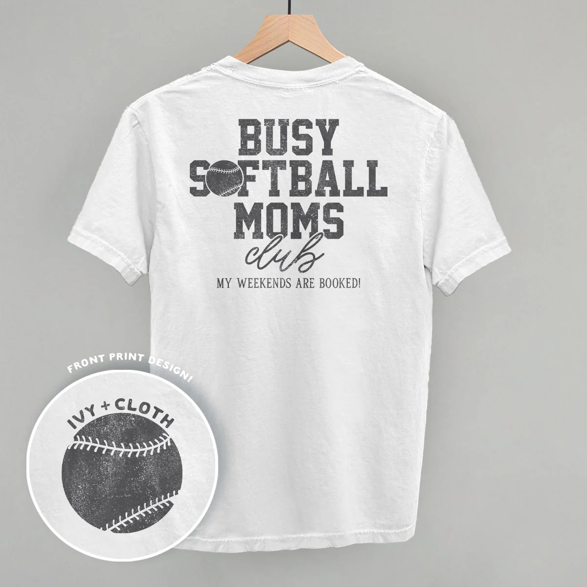 Busy Softball Moms Club (Back Print) T-shirt - Image 2