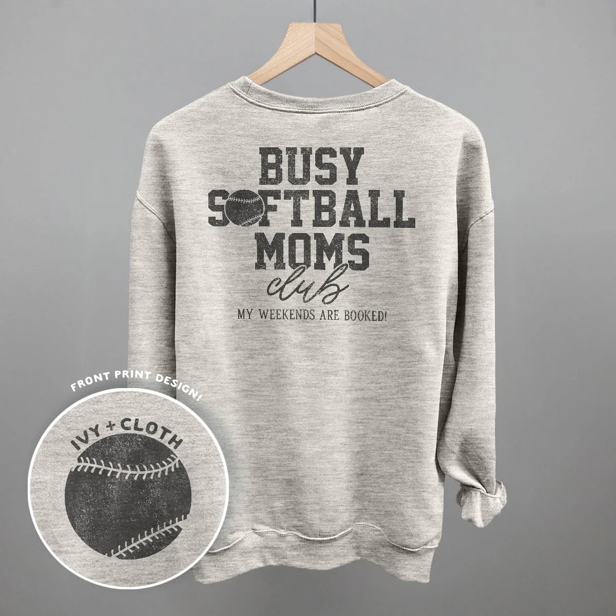 Busy Softball Moms Club (Back Print) T-shirt - Image 3
