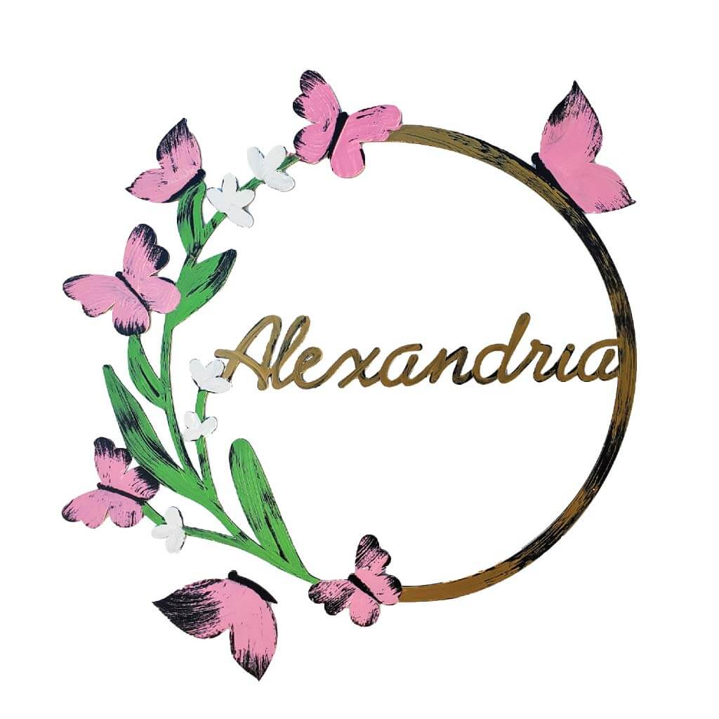 Butterfly Hand Painted Wall Decor with Custom Name - Image 3