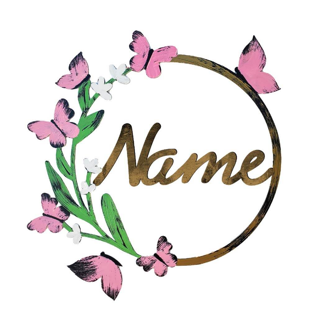 Butterfly Hand Painted Wall Decor with Custom Name - Image 4