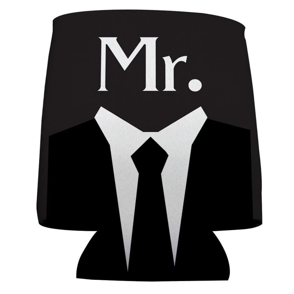 Mr. and Mrs. Wedding Can Coolers Set - Image 3