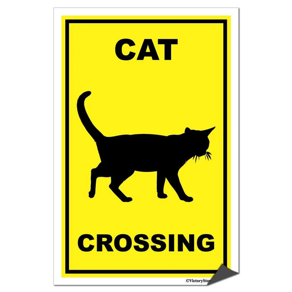 Cat Crossing Sign or Sticker - Image 7