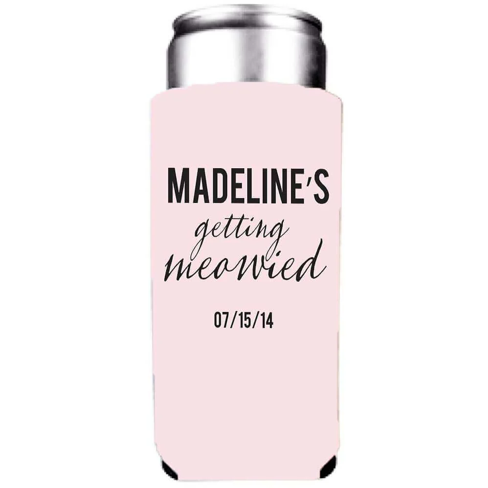 Let's Purrrty Cat Bachelorette Party Custom Can Cooler Set - Image 6
