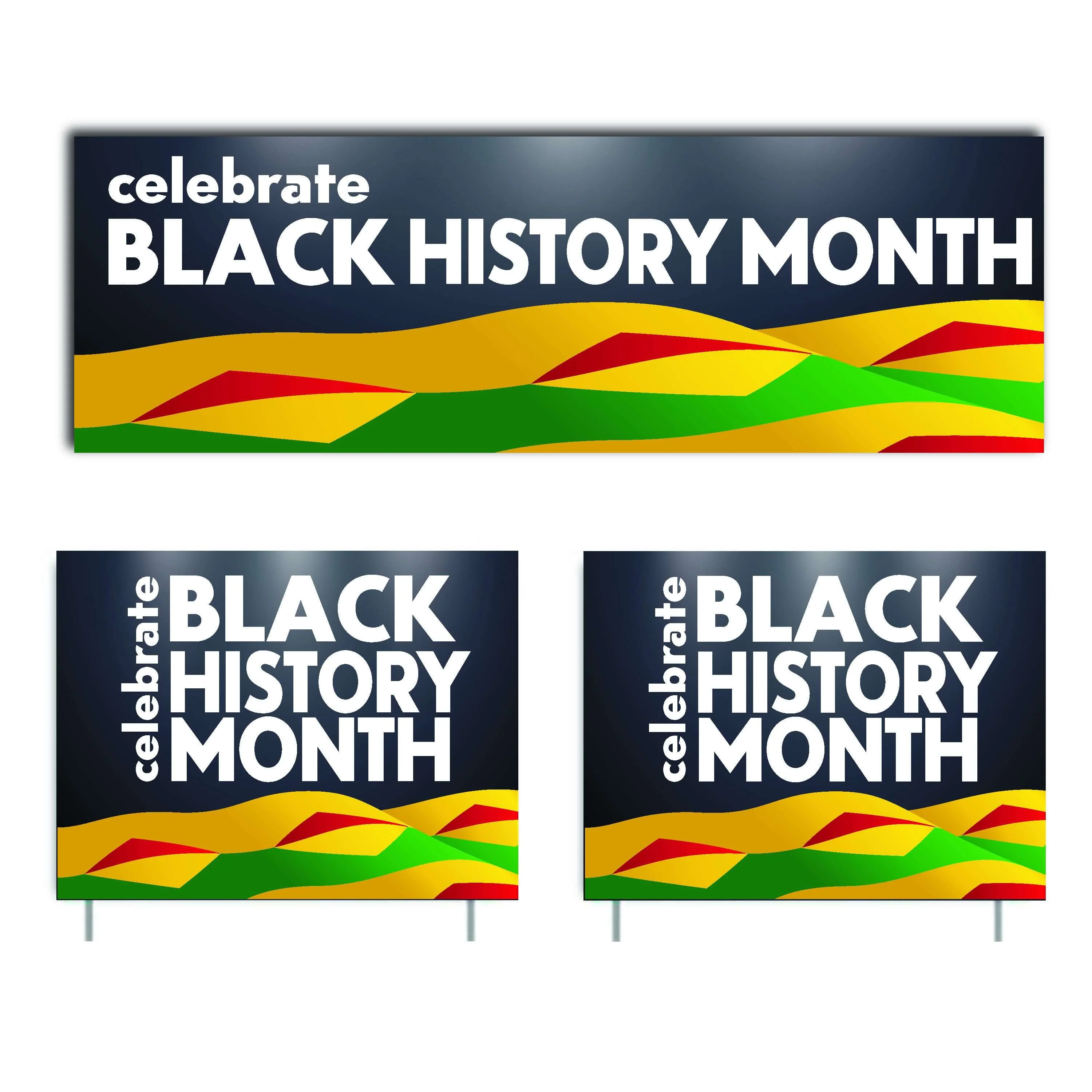 Celebrate Black History Month Banner & Yard Signs Set