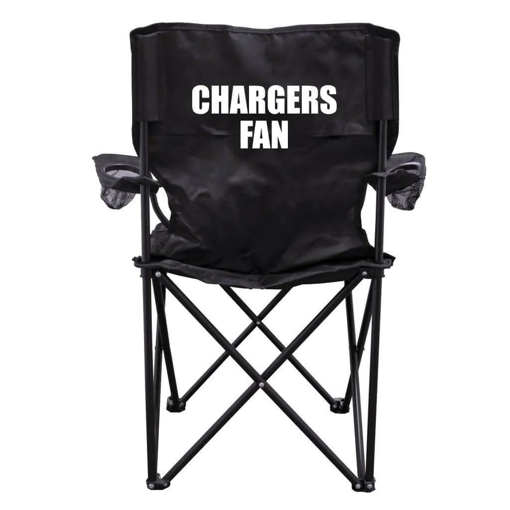 Chargers Fan Black Folding Camping Chair