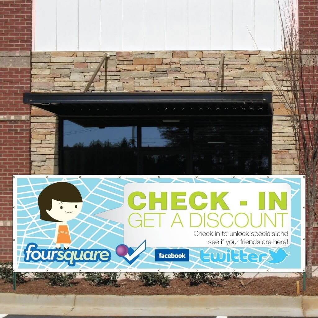 Check-in, Get a Discount! Vinyl Banner with Grommets - Image 3