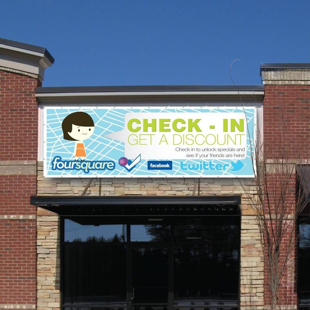 Check-in, Get a Discount! Vinyl Banner with Grommets - Image 4