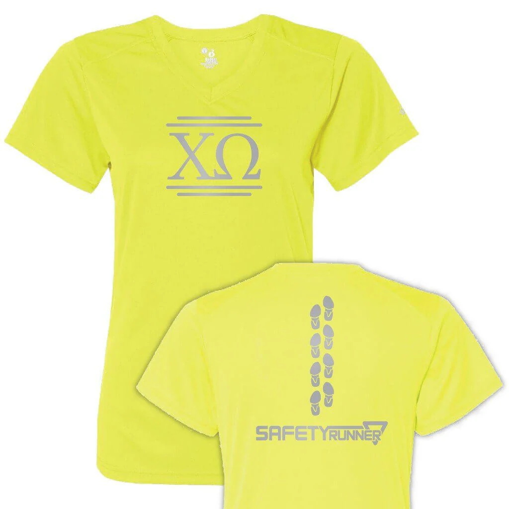 Chi Omega Women's SafetyRunner Reflective V-neck Performance Shirt - Image 3