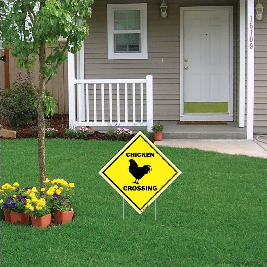 Chicken Crossing Sign or Sticker