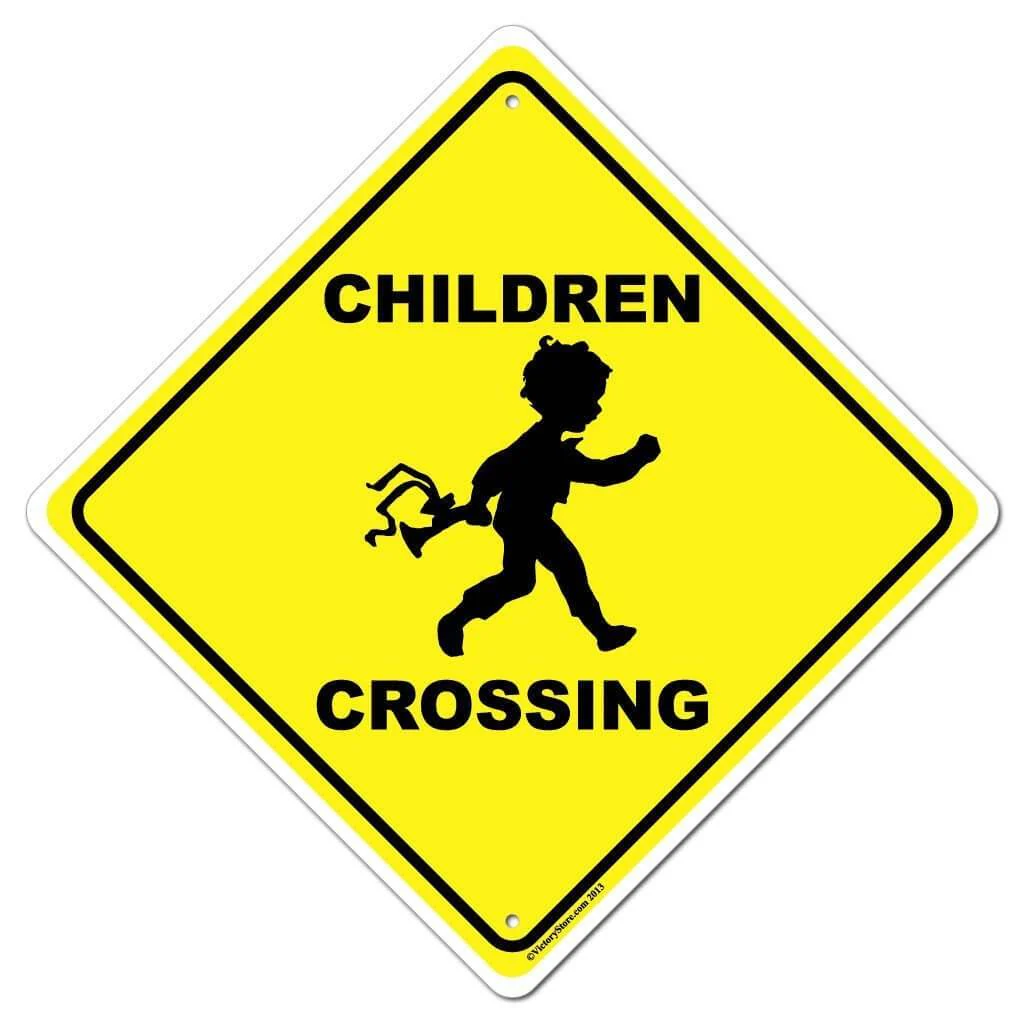 Children Crossing Sign or Sticker - Image 2