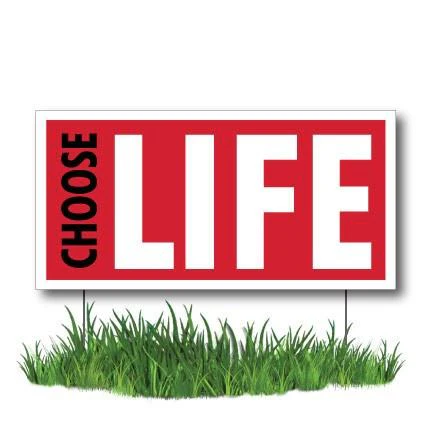 Red Choose Life ProLife 2-Pack 12"x24" Yard Signs - Image 2