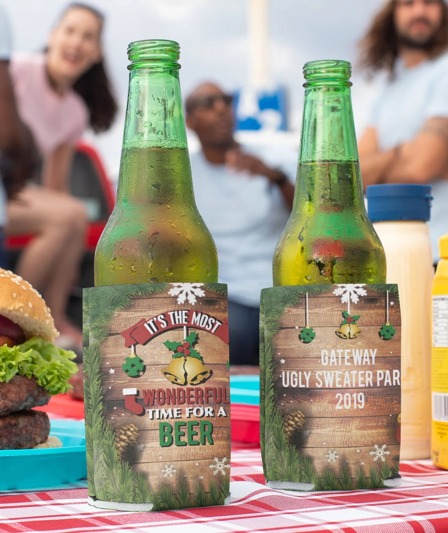 Custom Most Wonderful Time for A Beer Christmas Can Coolers