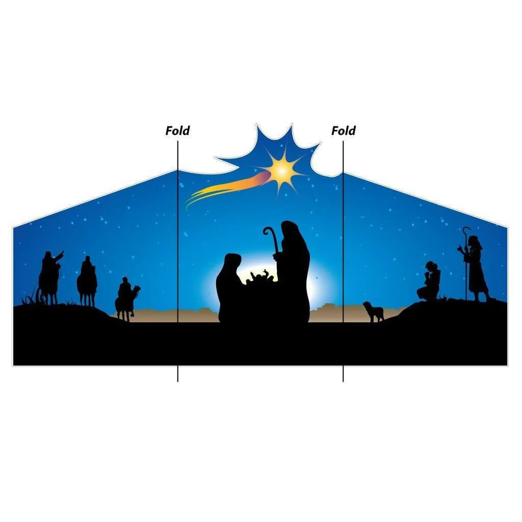 Christmas Nativity Large Star Lawn Sign Display Decoration | 6 EZ Stakes Included - Image 4