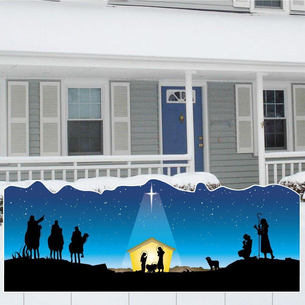 Christmas Nativity Lawn Sign | 6 EZ Stakes Included - Image 2