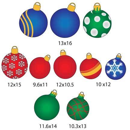 Christmas Ornament Pathway Yard Sign Decorations - 10 pc set | Short Stakes Includes - Image 2