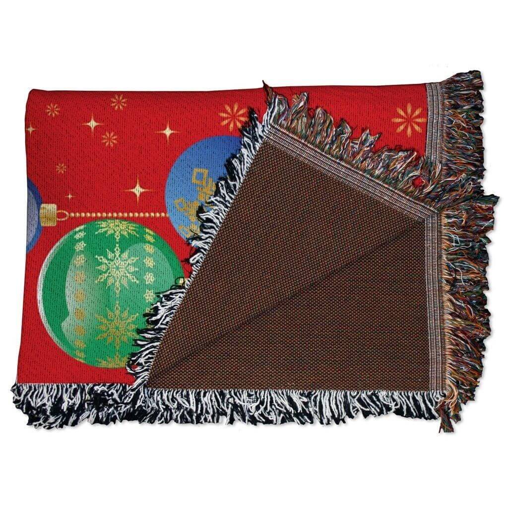 Christmas Ornaments Woven Blanket - Image 2