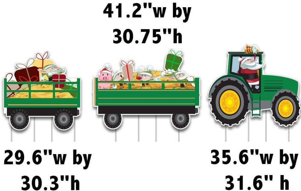 Christmas Tractor Yard Decoration - 3 pcs | 12 EZ Stakes Included - Image 2