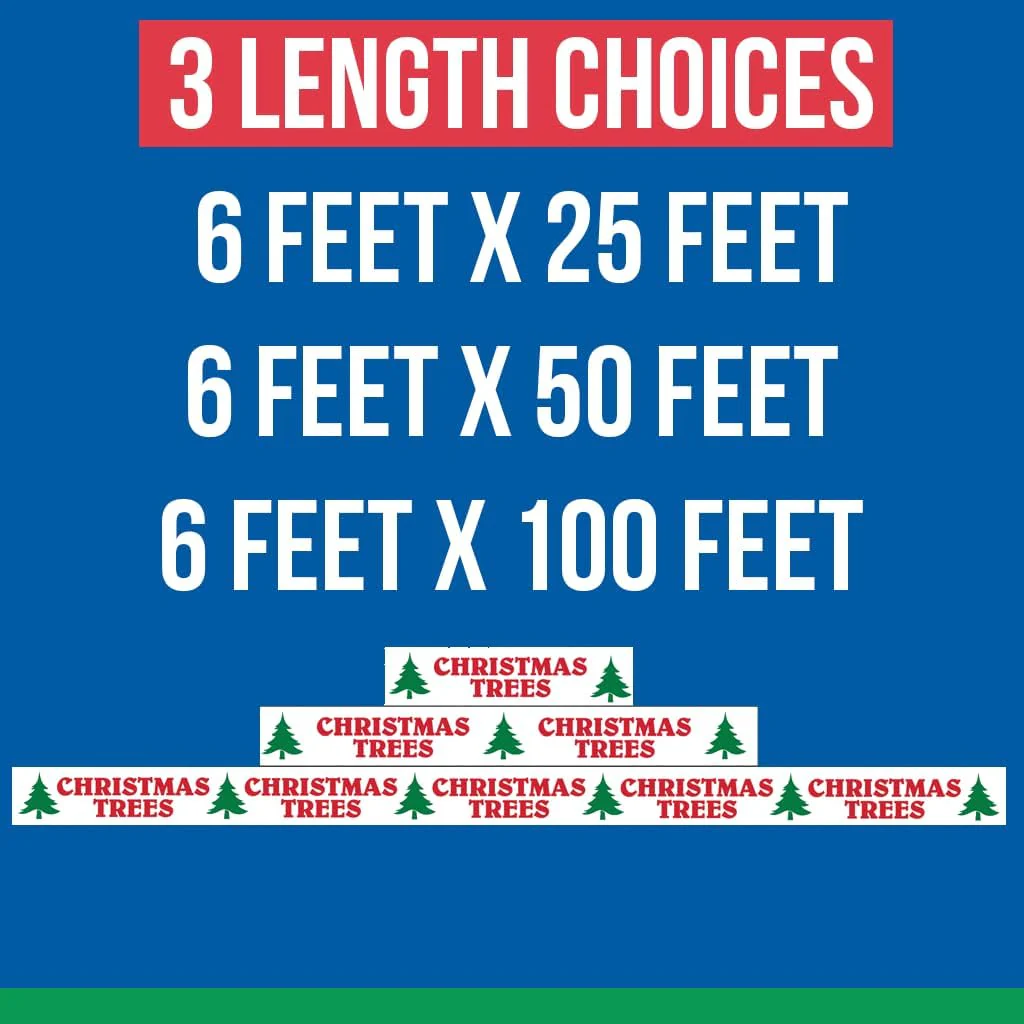 Christmas Trees Mesh Fence Banner 6-Foot Tall -  Polyester Scrim Mesh with Grommets, Outdoor Christmas Tree Lot Fence Wrap - Image 3