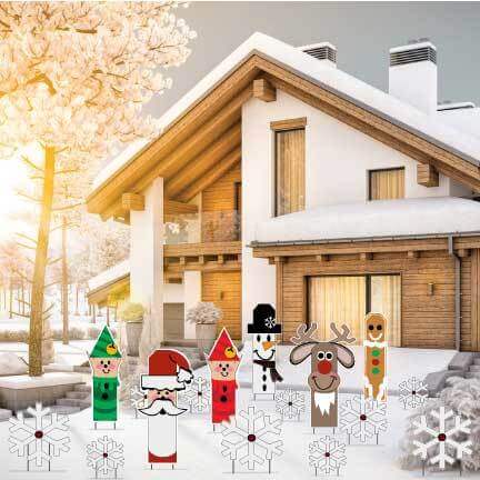 Christmas Figures Yard Cards 16 piece set