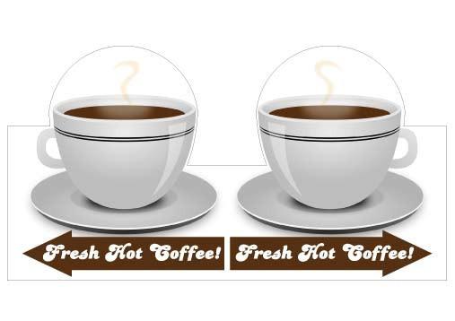 Coffee with Arrow 3D Window Sign - Image 2