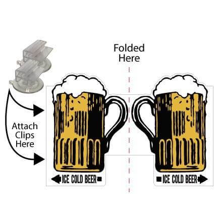 Cold Beer 3D Window Sign - Image 2