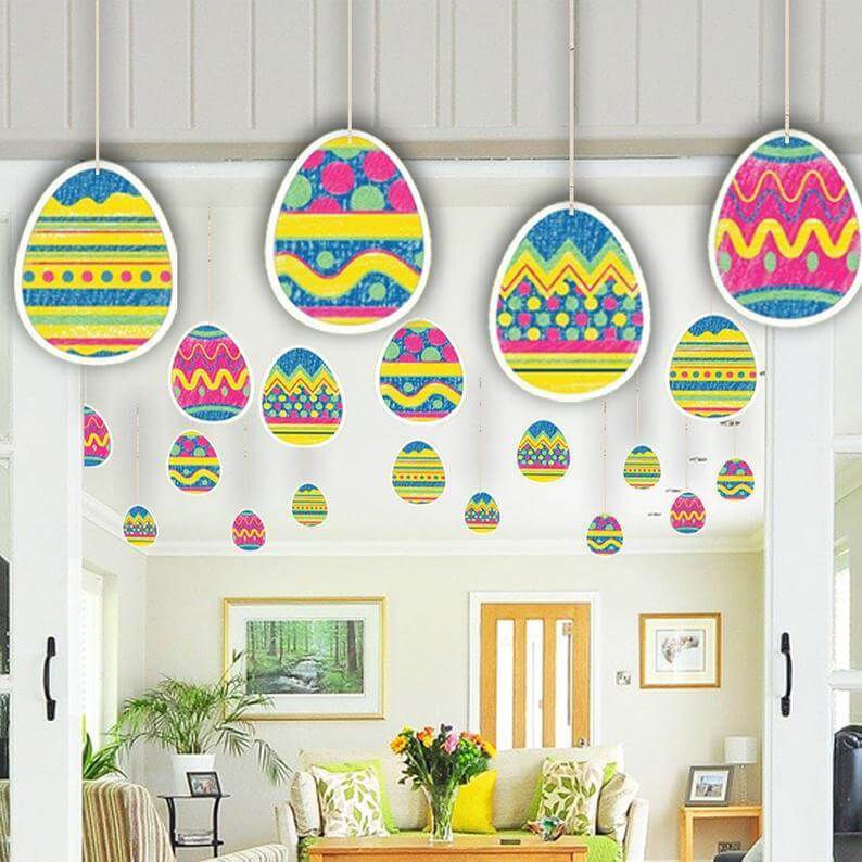 Color-by-Number Hanging Easter Egg Decorations