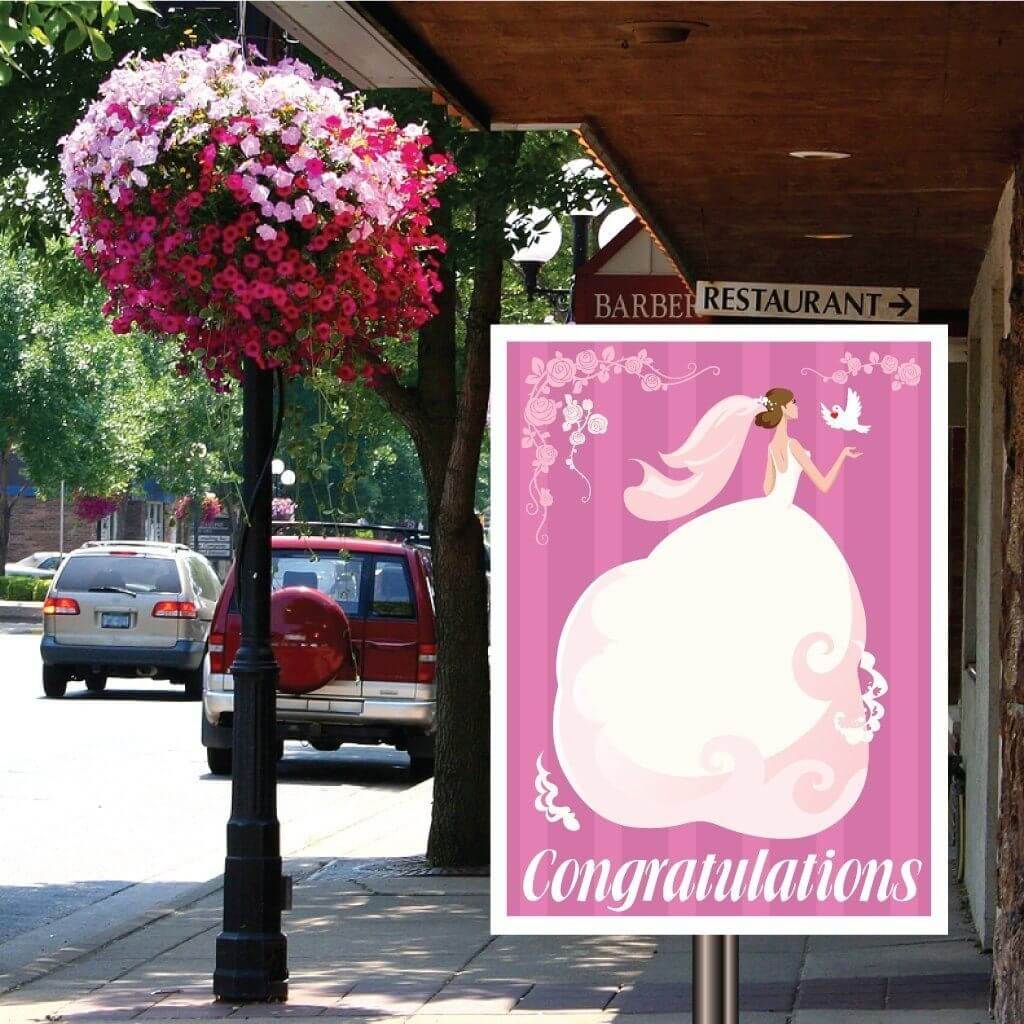 18"x24" Congratulations Bride Wedding Yard Sign
