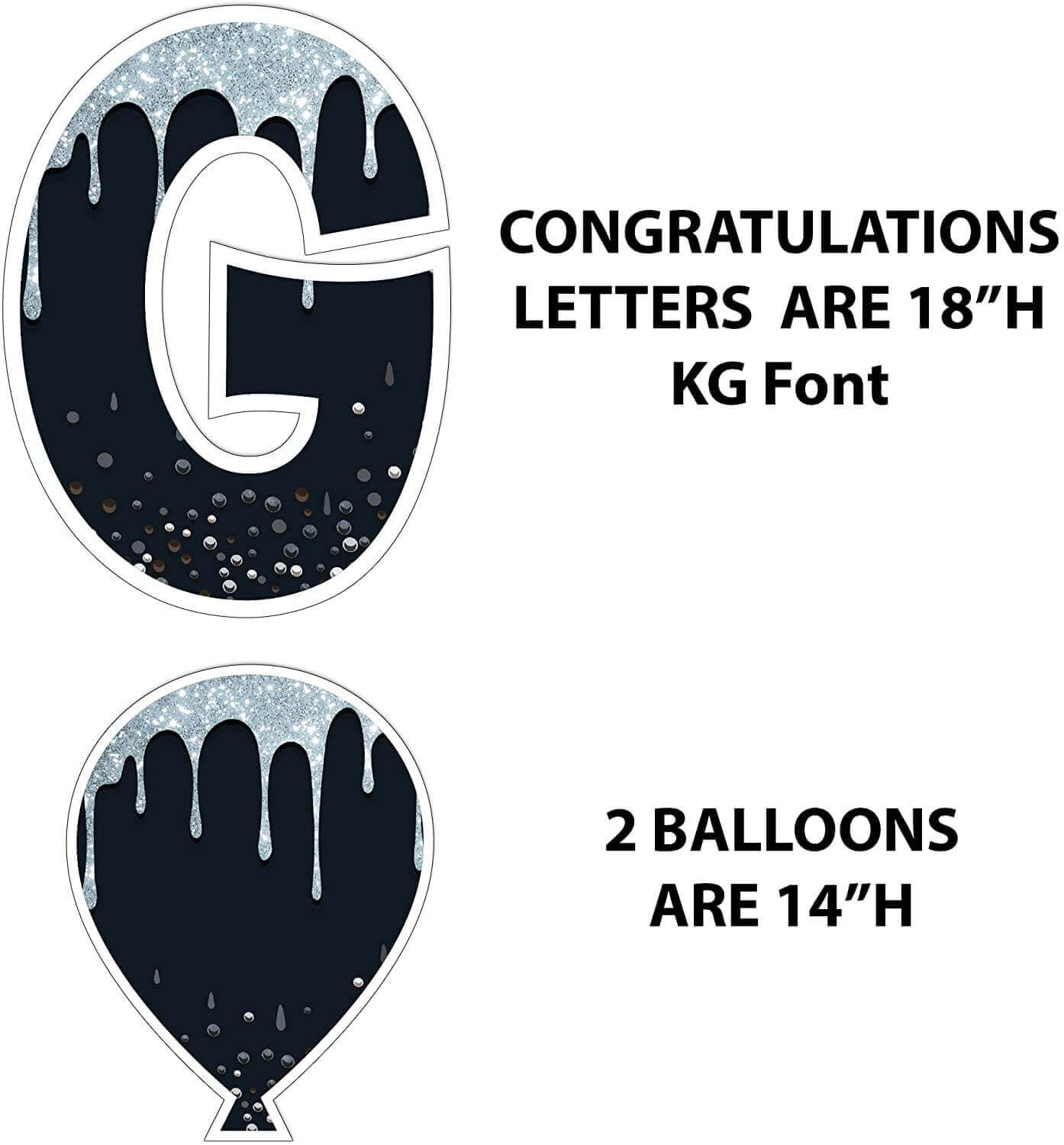 Congratulations Glitter Drip Yard Letters with Custom Name - Image 3
