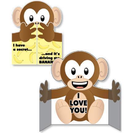 Monkey Hug Shaped Giant Card