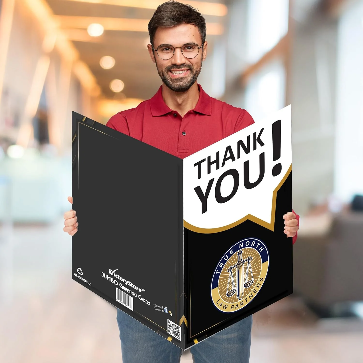Bundle of Giant Corporate Custom Logo Thank You Cards