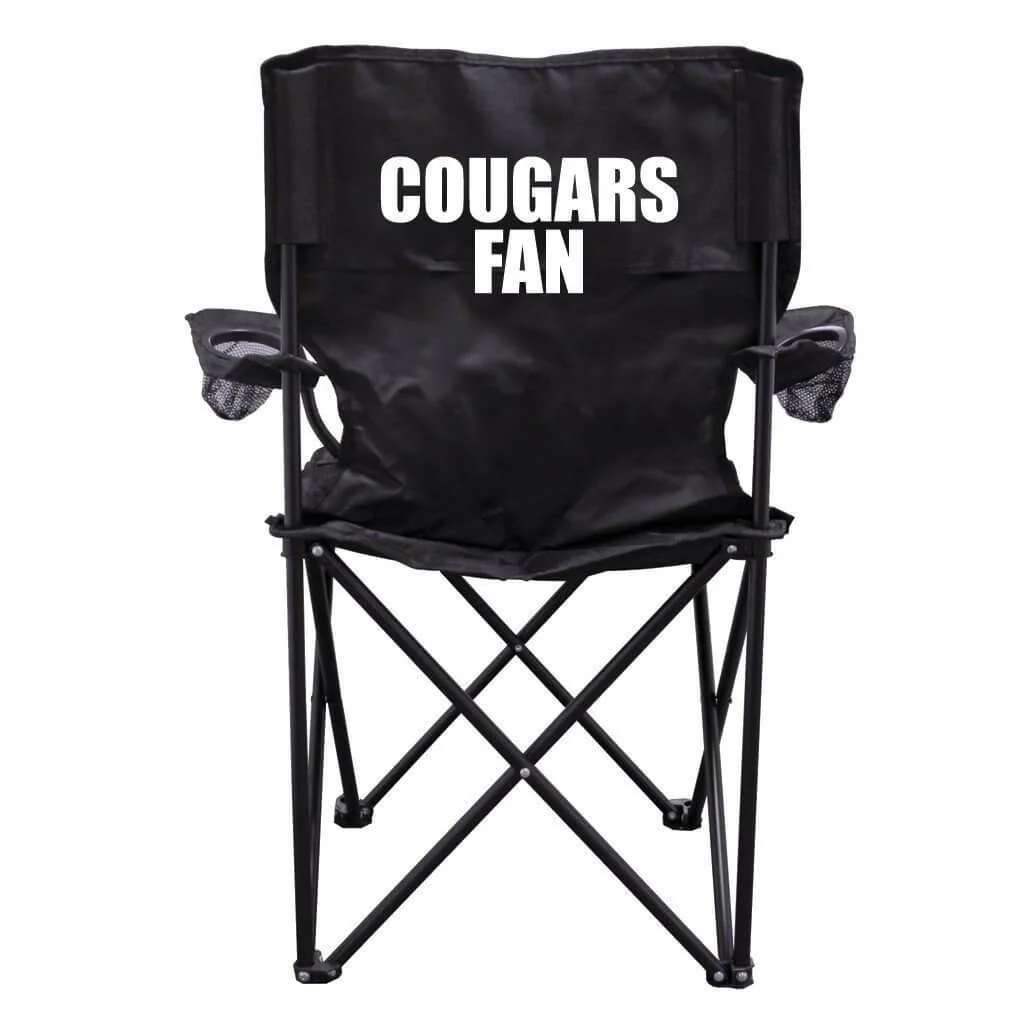 Cougars Fan Black Folding Camping Chair