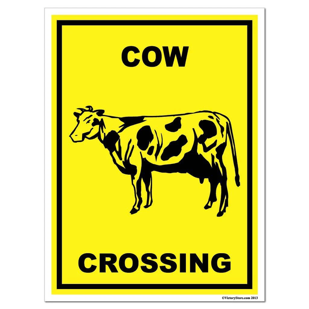 Cow Crossing Sign or Sticker - Image 4