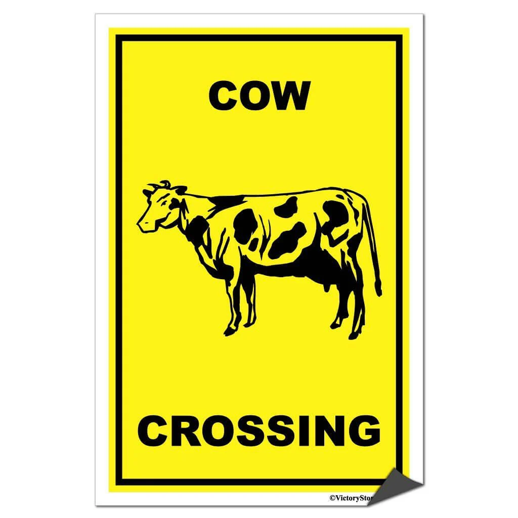 Cow Crossing Sign or Sticker - Image 7