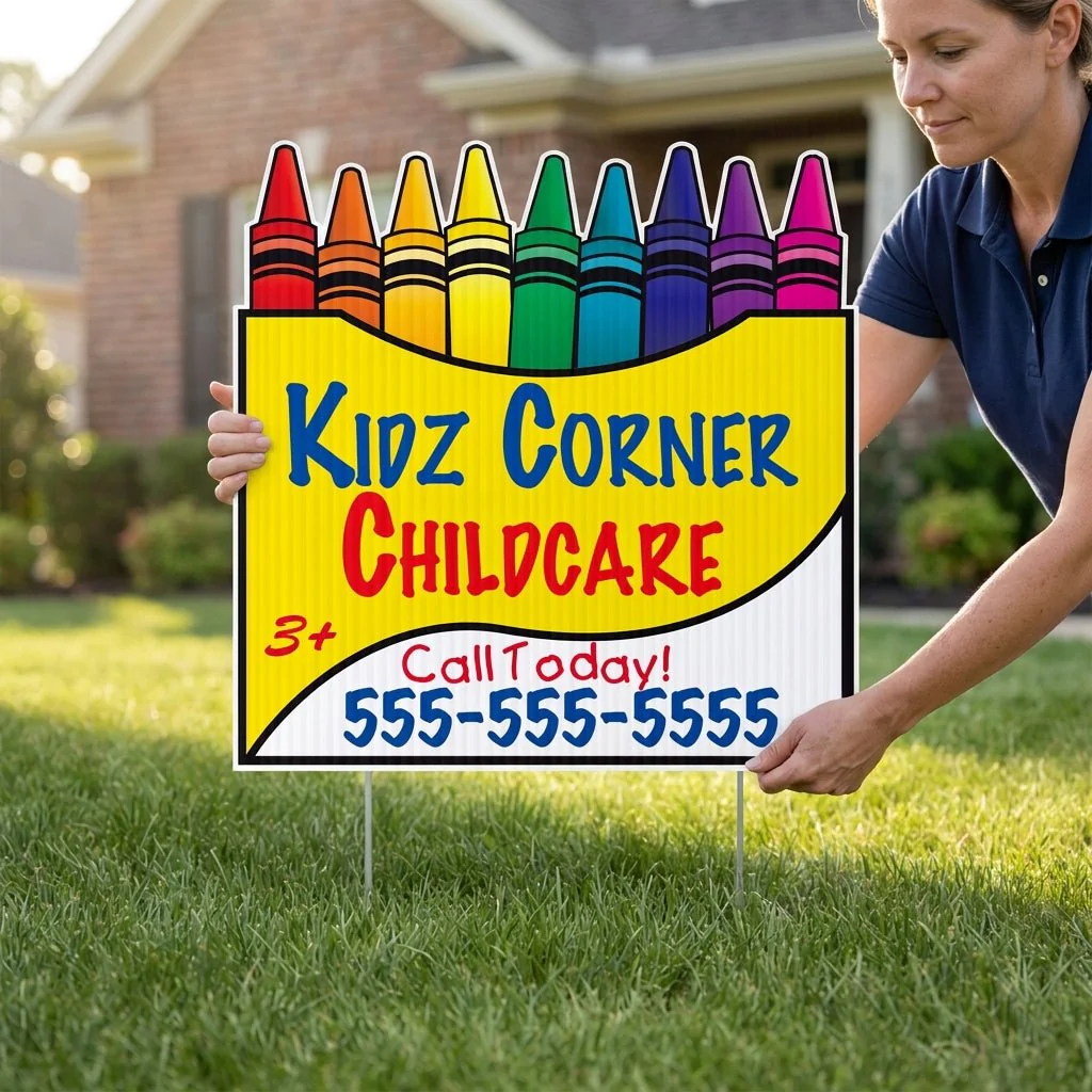 22" Custom Crayon Box Shaped Yard Sign - Image 2