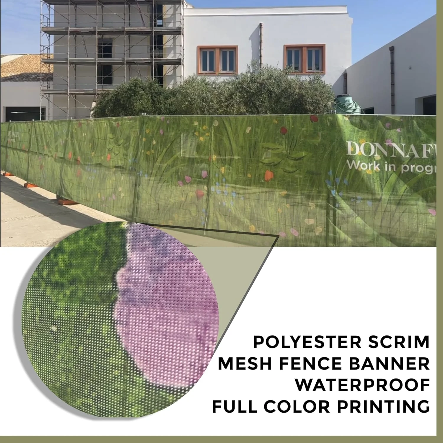 Custom 6'x100' Construction Jobsite Fence Screens – Mesh Vinyl Privacy Banner with Logos - Image 5