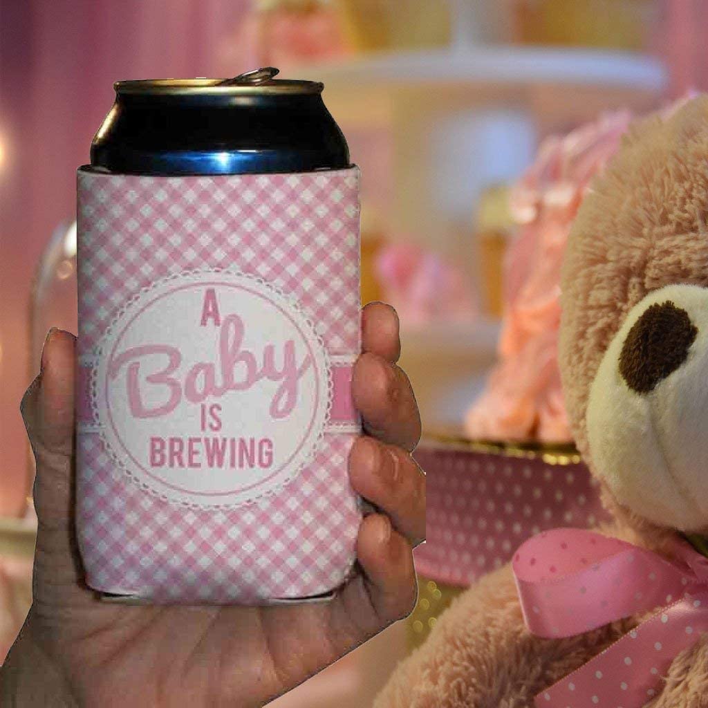 Custom A Baby Girl Is Brewing Can Cooler - Image 4