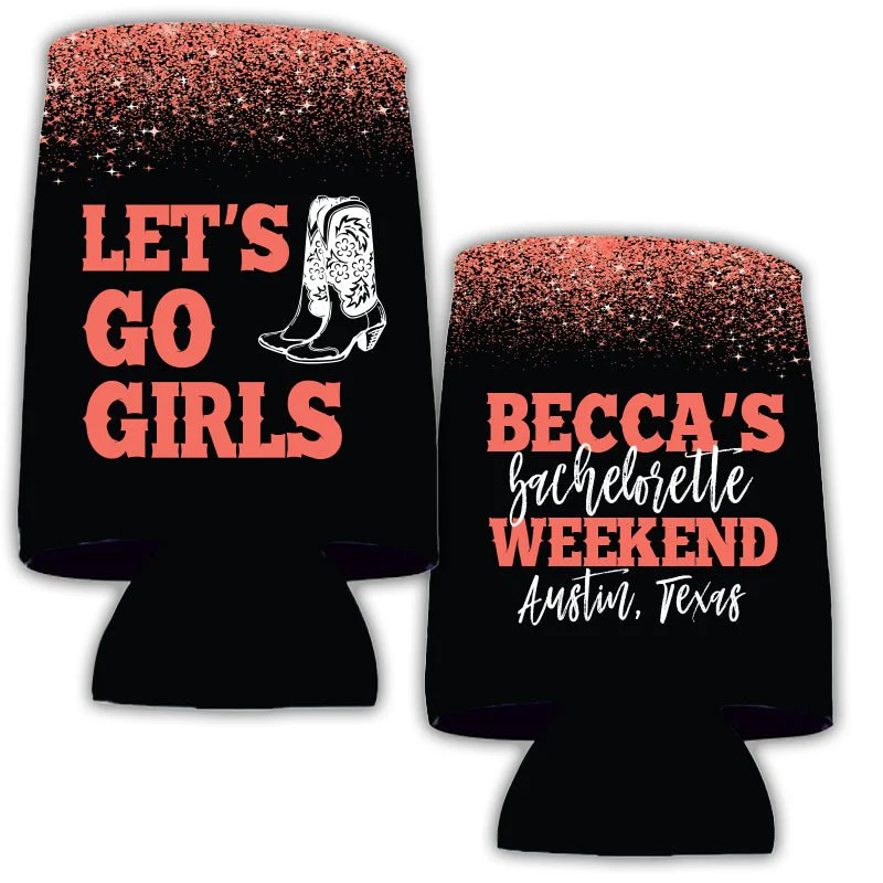 Custom Let's Go Girls Bachelorette Party Can Coolers Pack - Image 3