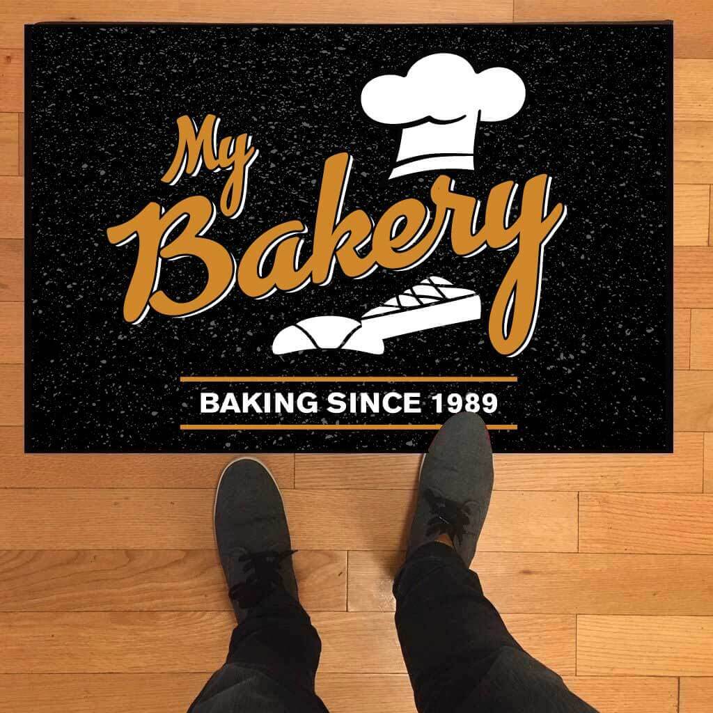 Personalized Bakery Doormat | Cake and Cupcake Design