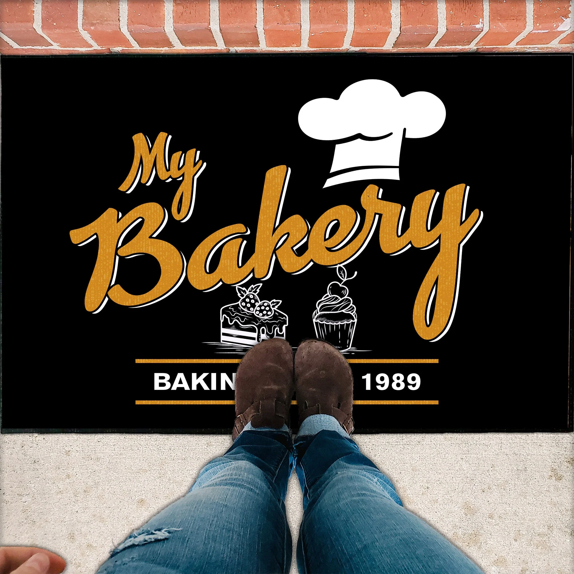 Personalized Bakery Doormat | Cake and Cupcake Design - Image 2