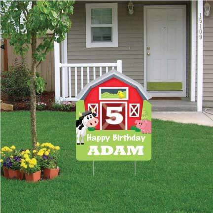 Custom Barnyard Happy Birthday Yard Sign