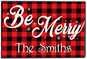Personalized 'Be Merry' Christmas Door Mat - Image 3