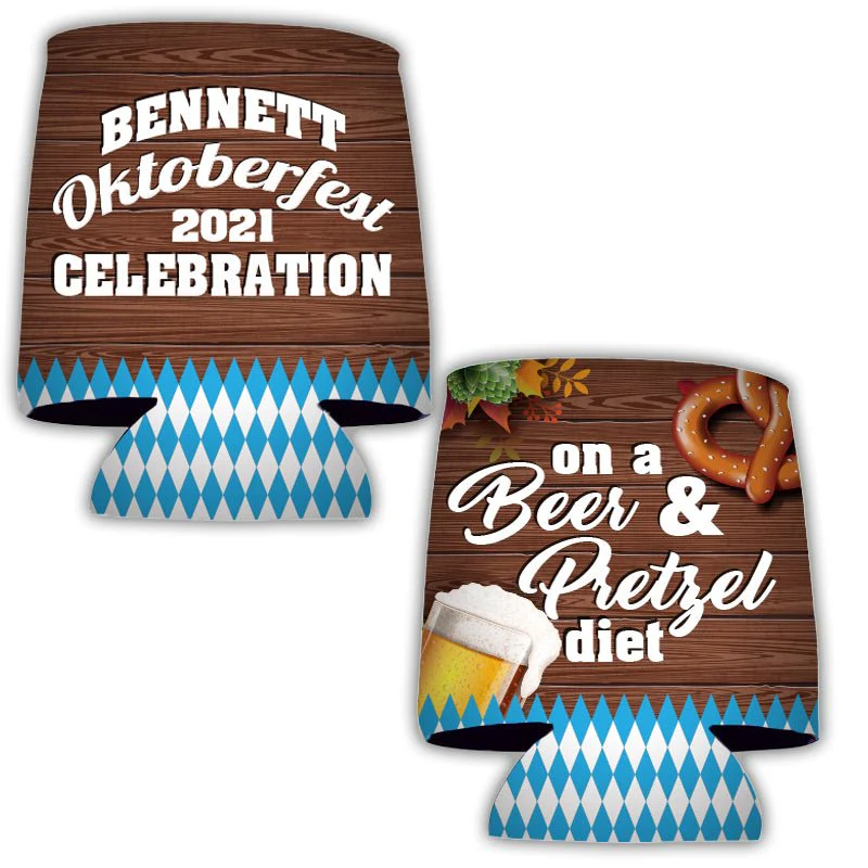 Custom Beer & Pretzel Diet Oktoberfest Can Cooler Pack - Image 2