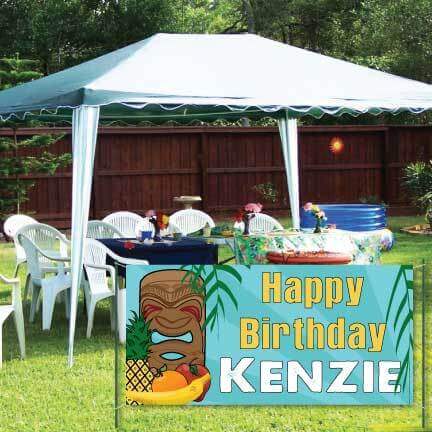 Custom Hawaiian Happy Birthday Vinyl Banner