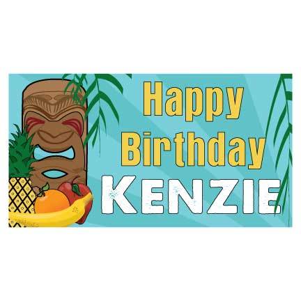 Custom Hawaiian Happy Birthday Vinyl Banner - Image 2