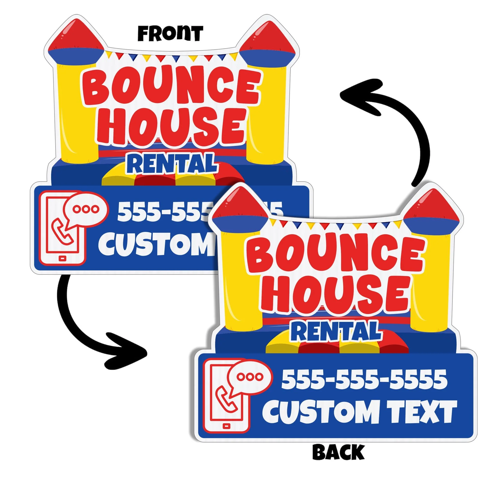 Custom Bounce House Rentals Yard Signs | 10-Pack | 20 EZ Stakes Included - Image 2