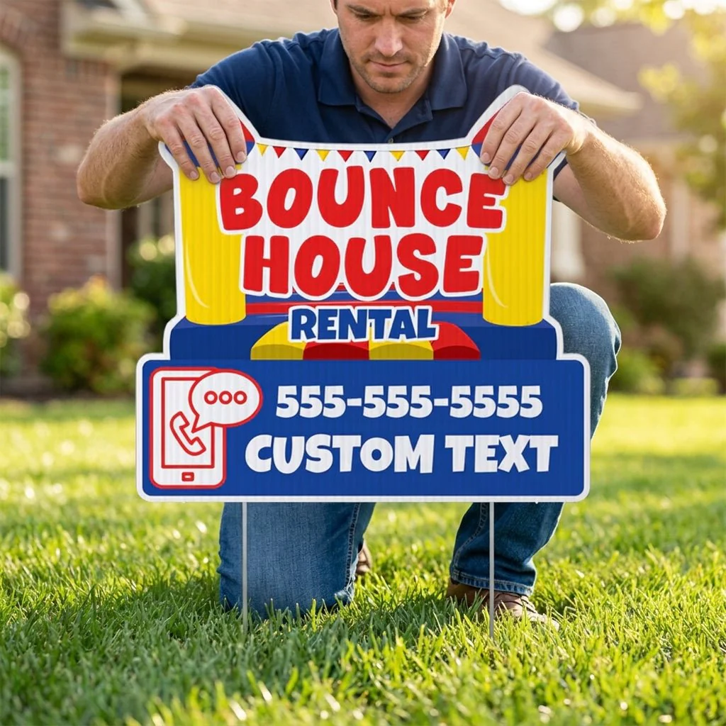 Custom Bounce House Rentals Yard Signs | 10-Pack | 20 EZ Stakes Included - Image 3