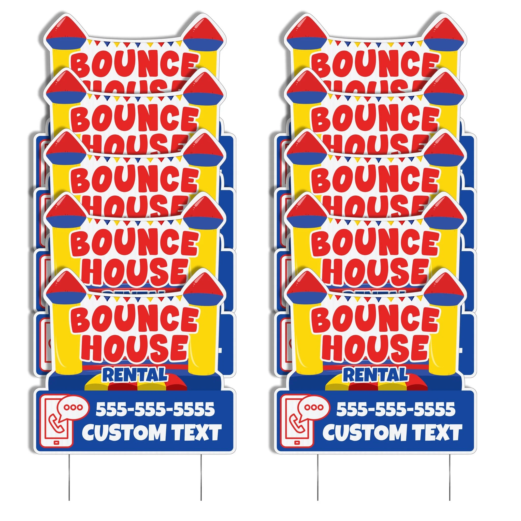 Custom Bounce House Rentals Yard Signs | 10-Pack | 20 EZ Stakes Included - Image 4