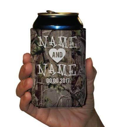 Custom Camo He Took A Shot Wedding Can Cooler - Image 4